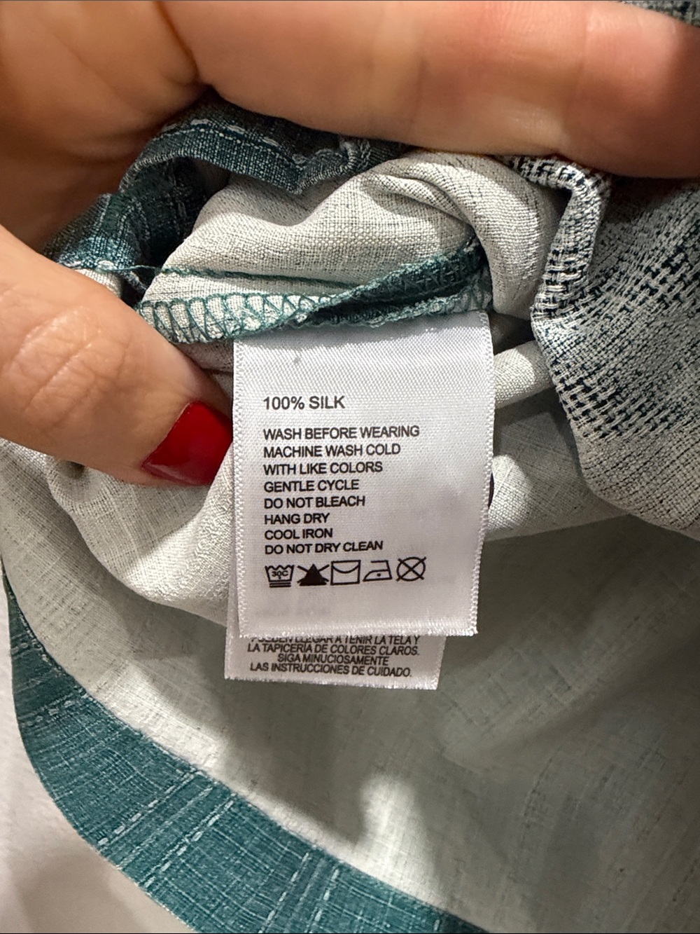 Tommy Bahama 100% Silk Teal Green Floral-Pattern Short Sleeve Camp Shirt - Picture 4 of 5